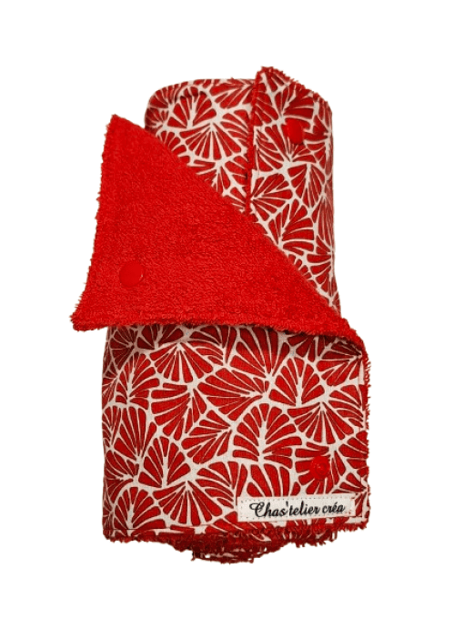 Rouleau d'essui tout lavable " Les feuilles rouges "