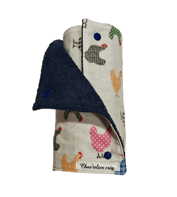 Rouleau d'essui tout lavable " Les poules"