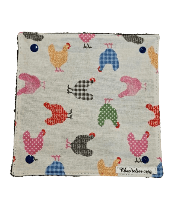 Rouleau d'essui tout lavable " Les poules"