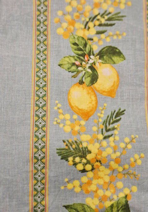 Sac de transport pour tartes ou  cakes  " les citrons  et le mimosa "