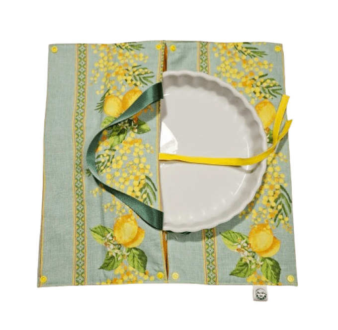 Sac de transport pour tartes ou  cakes  " les citrons  et le mimosa "