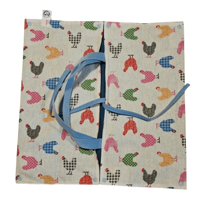 Sac de transport pour tartes ou cakes  " les poules multicolores"