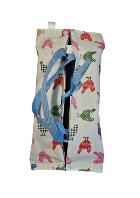 Sac de transport pour tartes ou cakes  " les poules multicolores"