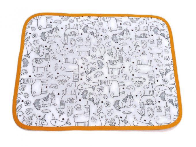 Set de table à colorier lavable "Les animaux licorne "
