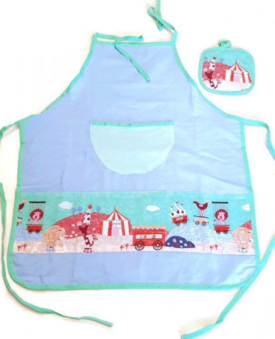 Tablier  enfant "le cirque " T 4  et T 6 ans