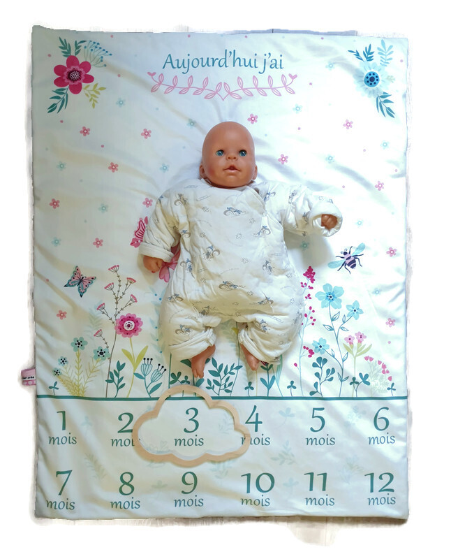 Tapis étape bébé , tapis photo les fleurs des prés