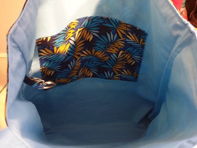 Tot Bag "feuillage bleu "