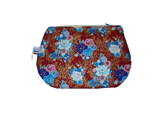 Trousse arrondie simili rouge