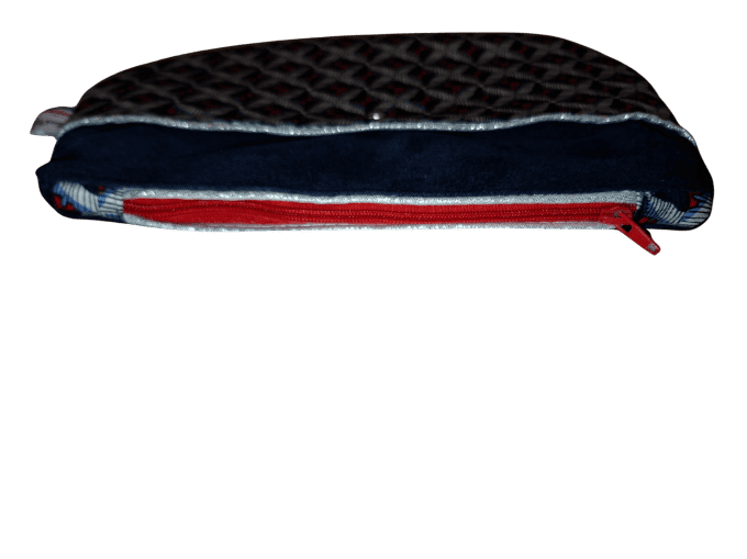 Trousse arrondie velours bleu