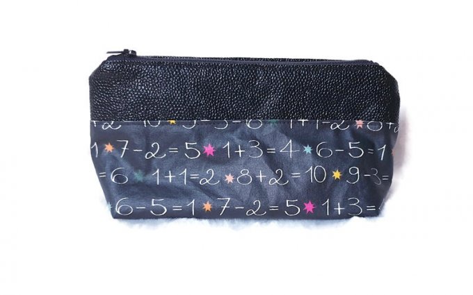 Trousse à crayon, trousse à maquillage, trousse d'école  pochette avec fermeture 'les calculs'