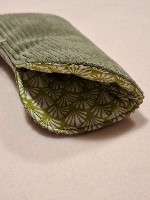 Etui à lunettes  velours vert 