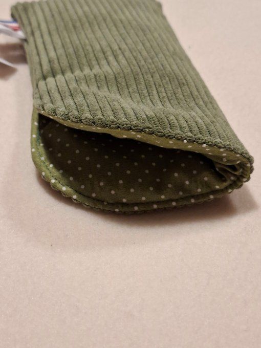 Etui à lunettes  velours vert 