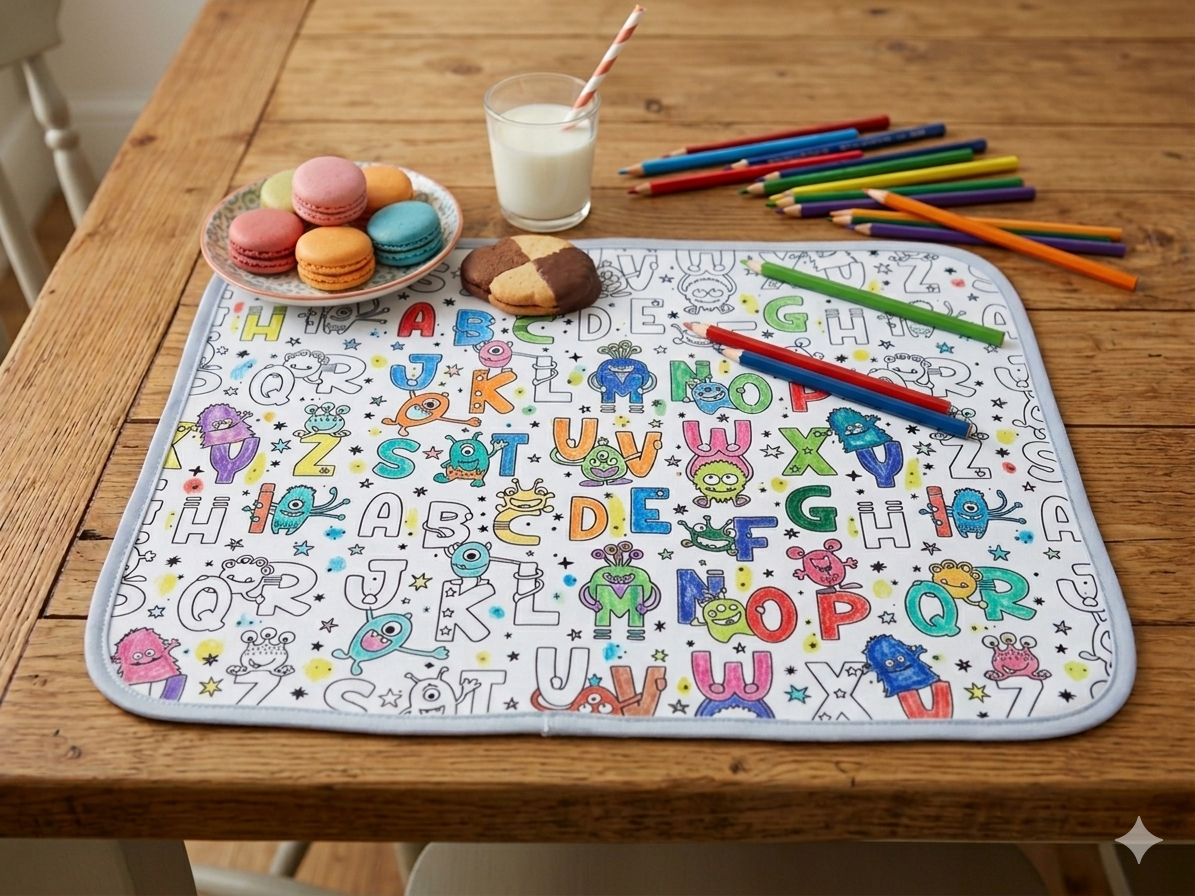 Set de table à colorier en tissu 